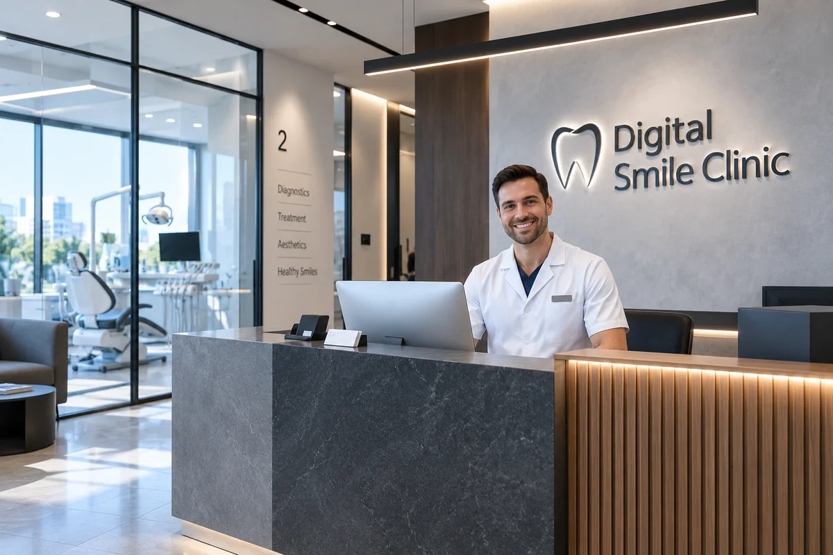 Врач на ресепшн Digital Smile Clinic